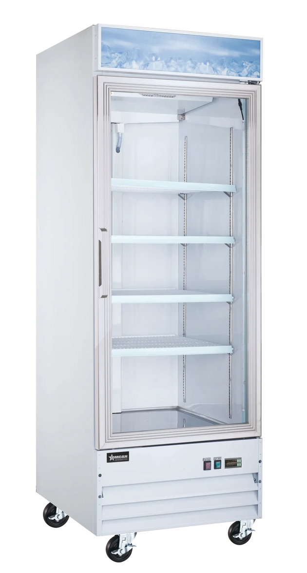Omcan FR-CN-0790-HC 31 inch white one glass door display freezer