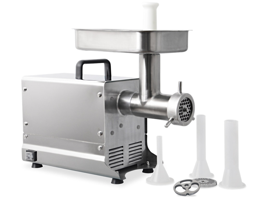 Omcan MG-CN-0032-E meat grinder angle view