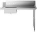 Omcan 28485 48 inch soiled dish table with sink and right drainboard