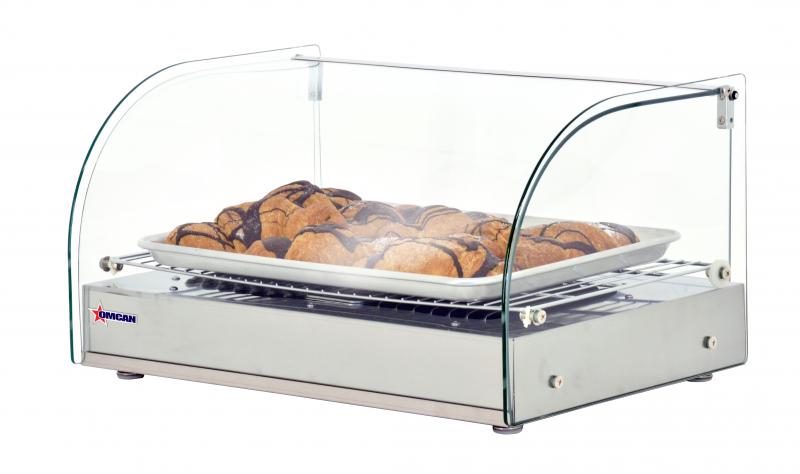 Omcan DW-CN-0025-L 22 inch countertop display warmer with curved glass
