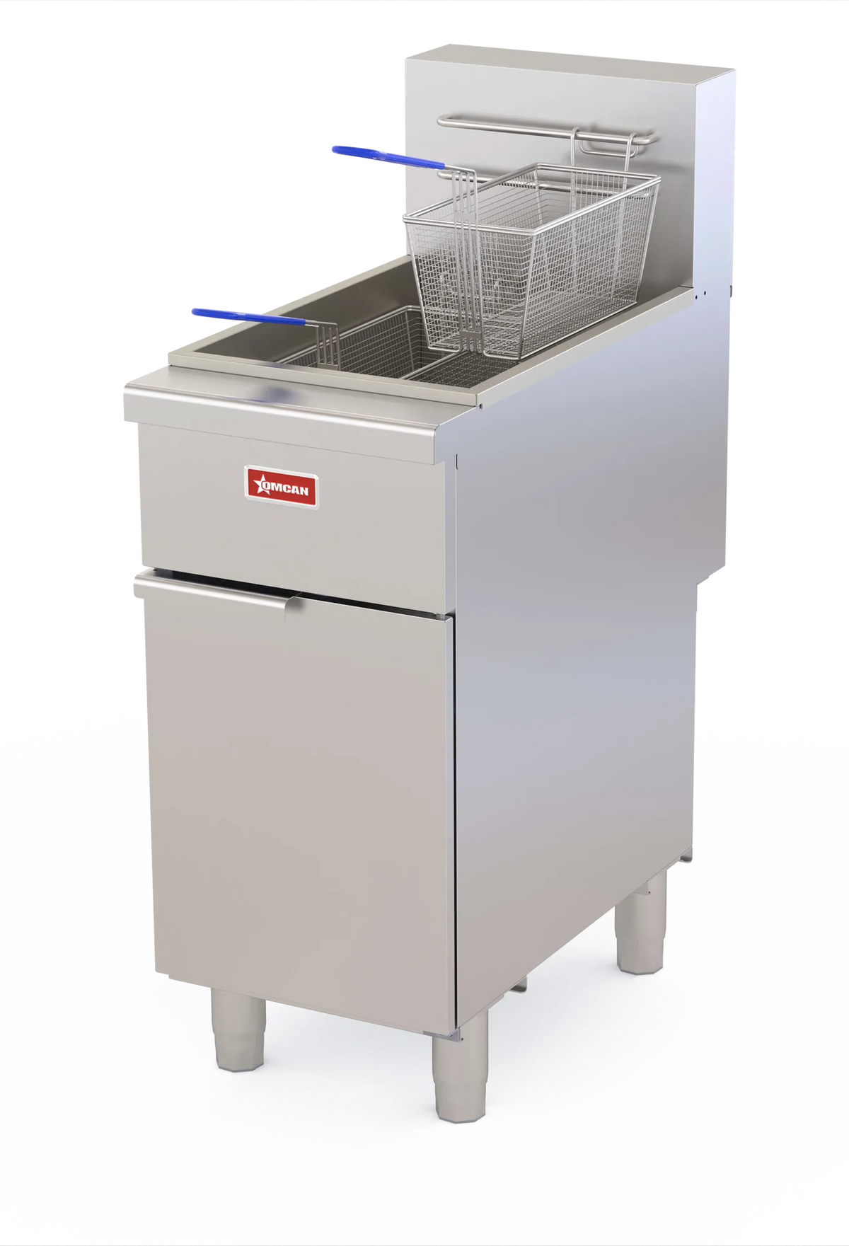 Omcan CE-CN-VF40 NG open pot natural gas floor fryer 100000 BTU