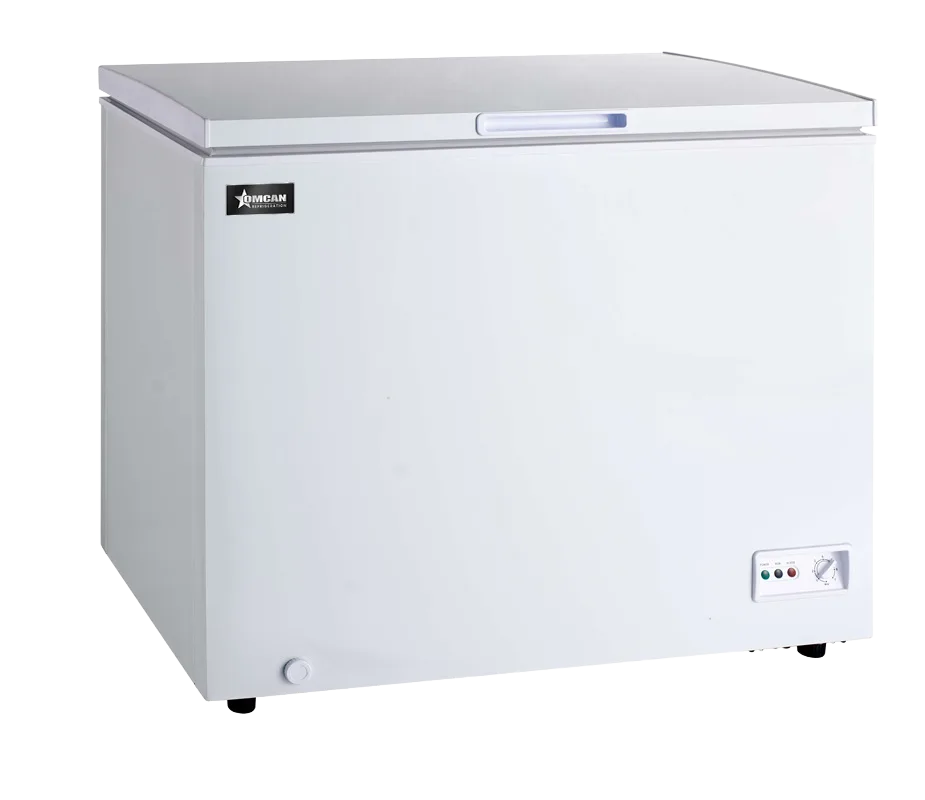 Omcan FR-CN-0282 44 inch white chest freezer with solid flat top