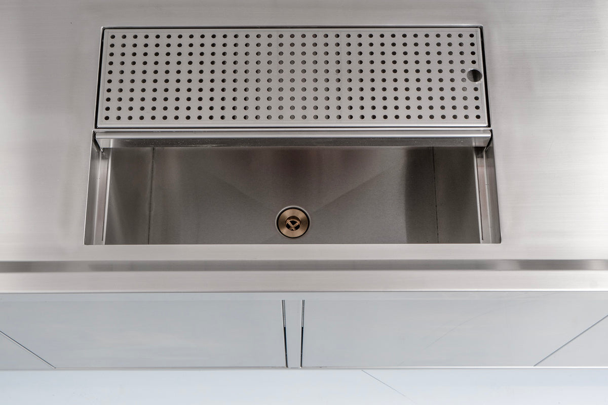Omcan 48405 bubble tea station ice bin detail