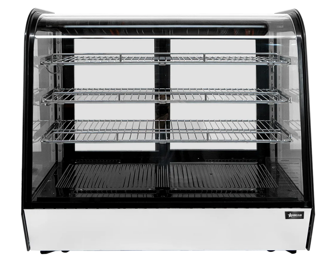 Omcan RC-CN-0277C 60 inch curved glass countertop refrigerated display
