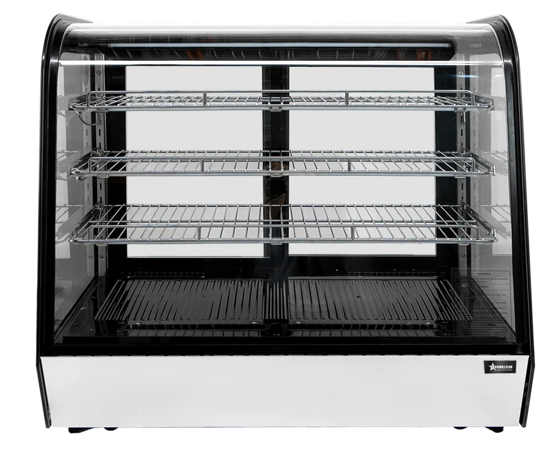Omcan RC-CN-0277C 60 inch curved glass countertop refrigerated display