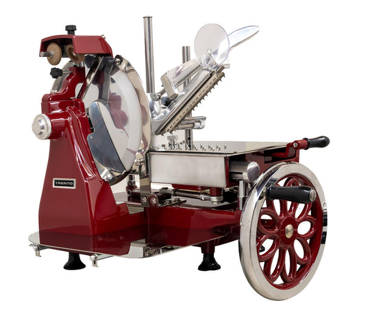 Omcan MS-IT-0250-MF Trento Volano manual meat slicer with flower flywheel