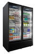Omcan VRD43 Imbera 54 inch two glass door merchandiser refrigerator in black