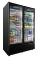 Omcan VRD43 Imbera 54 inch two glass door merchandiser refrigerator in black