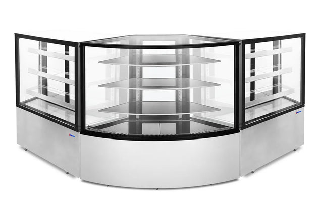 Omcan RS-CN-0351-C corner floor display case angle view