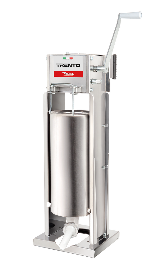 Omcan 48170 Trento stainless steel manual sausage stuffer with vertical and horizontal gear drive