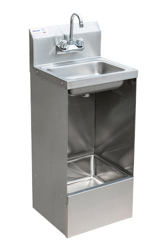 Omcan 47246 hand sink and floor mop sink combination with gooseneck faucet