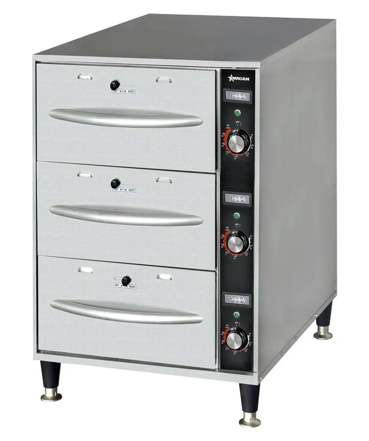 Omcan FW-CN-0003 triple freestanding narrow drawer warmer