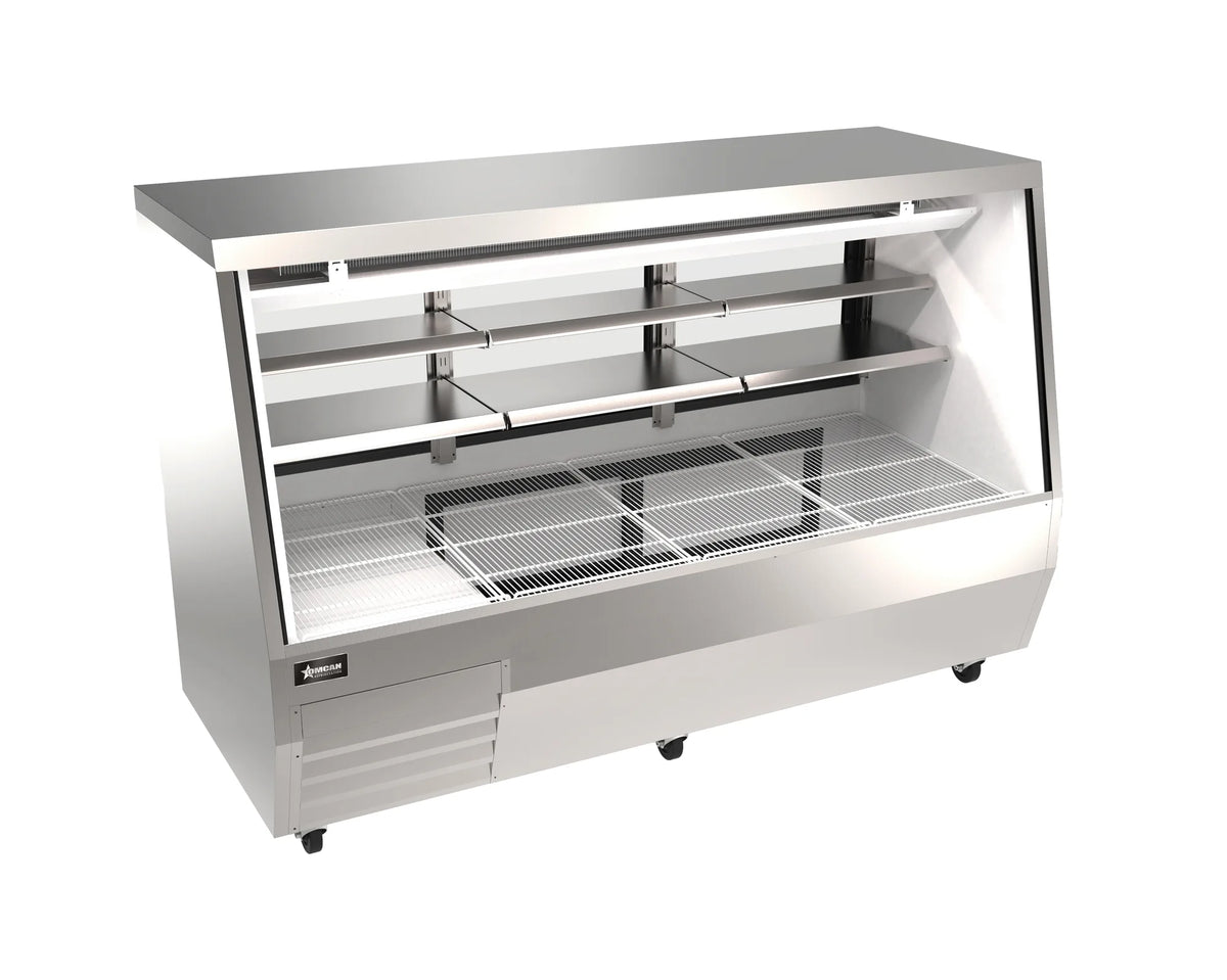 Omcan RS-CN-0084D-SS 84 inch stainless steel refrigerated double-duty deli case