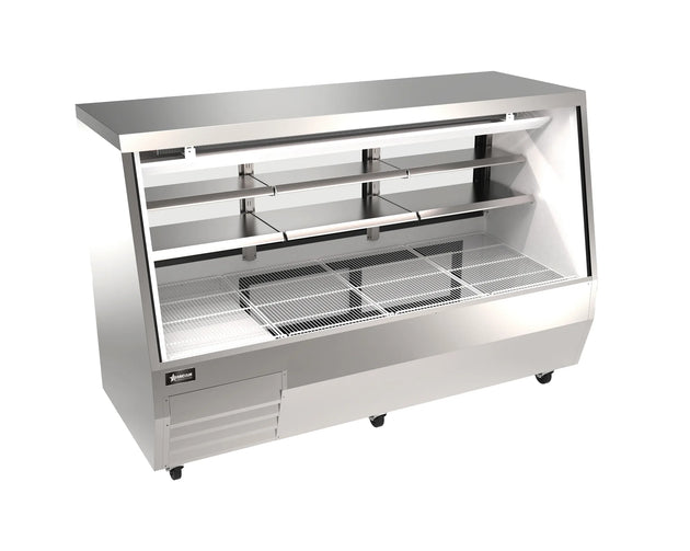 Omcan RS-CN-0084D-SS 84 inch stainless steel refrigerated double-duty deli case