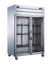 Omcan RE-CN-0054G-TM 54 inch top mounted two glass door reach-in refrigerator
