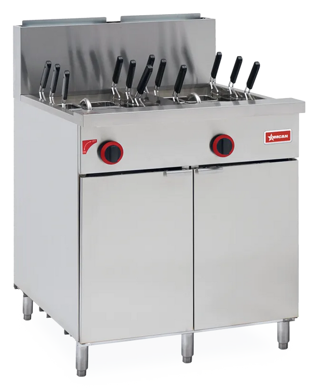 Omcan CE-CN-0022-NG natural gas double tank floor model pasta cooker