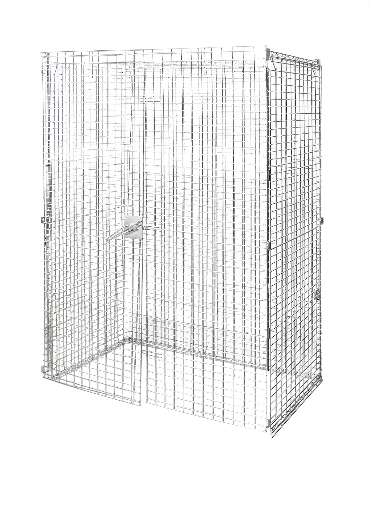 Omcan 48431 chrome mobile security cage panels 60 x 24 x 61 inch