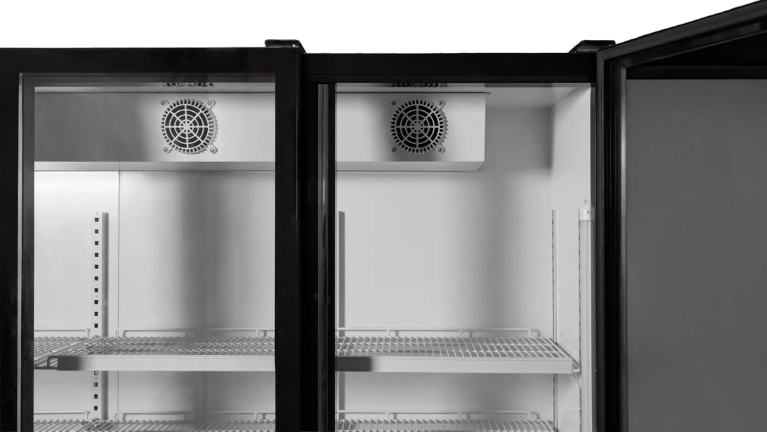 Omcan RE-CN-1200B display refrigerator angled view