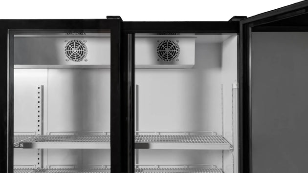 Omcan RE-CN-1200B display refrigerator angled view