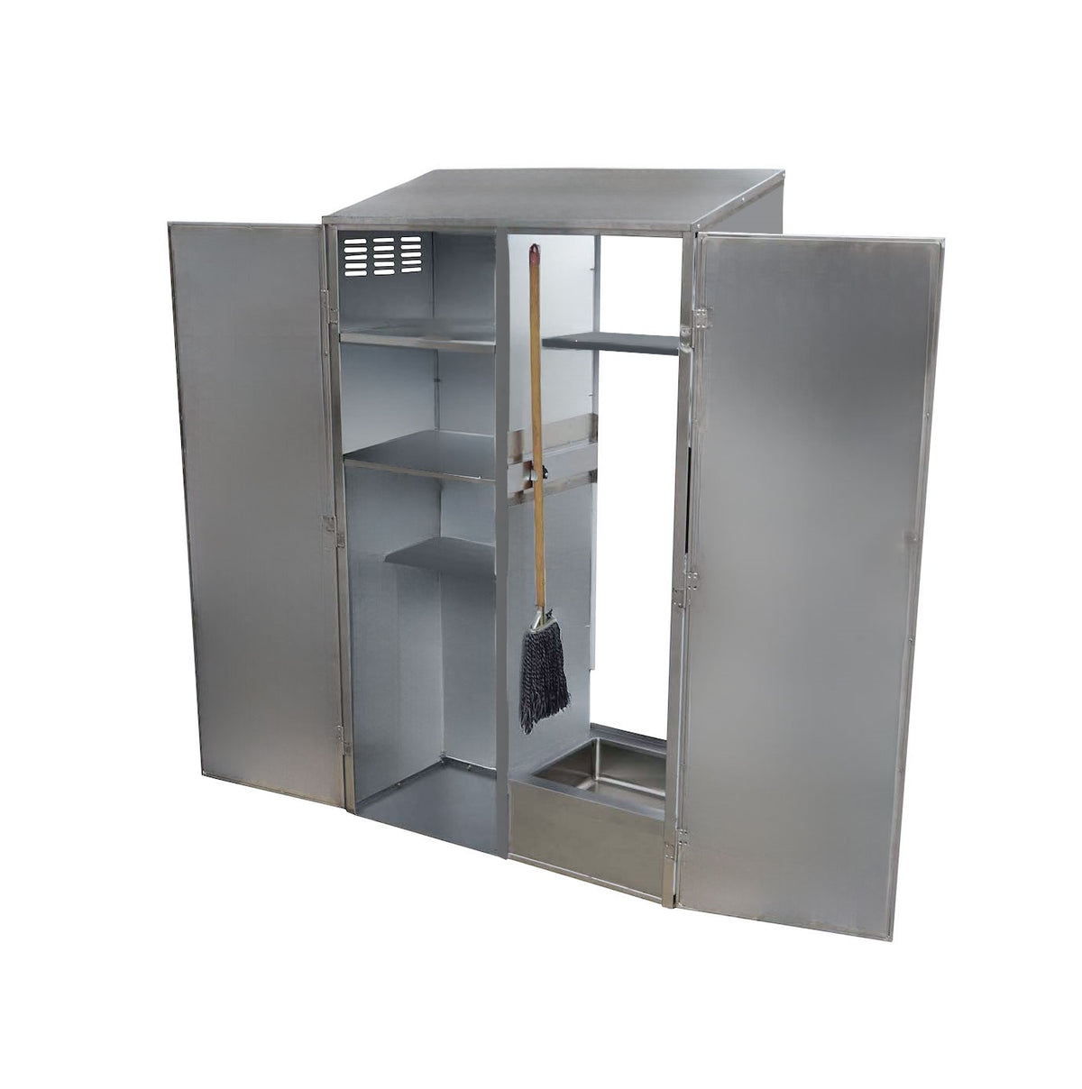 Omcan 48232 janitor cabinet with right mop sink and service faucet