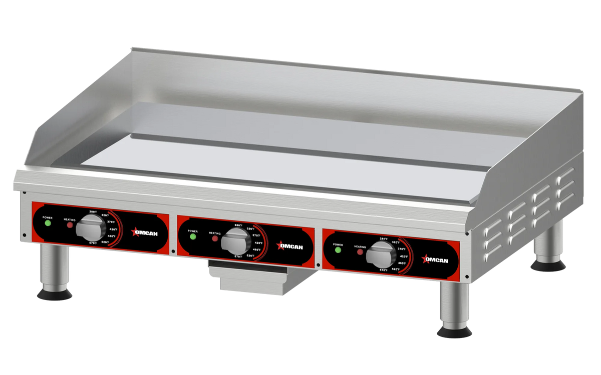 Omcan CE-CN-53303F 36 inch chrome plated heavy duty electric griddle