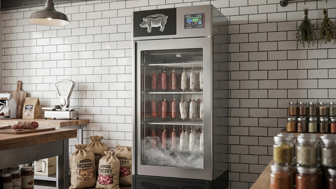 Omcan STG1504.0_INX salami curing cabinet angle view