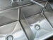 Omcan 43792 two tub stainless steel sink with right drainboard