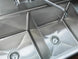 Omcan 43792 two tub stainless steel sink with right drainboard