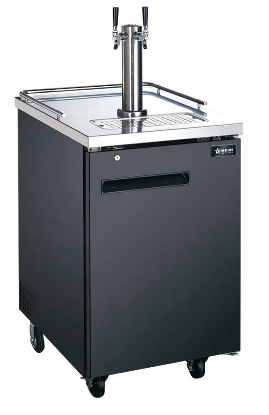 Omcan BD-CN-0007-HC 24 inch one door kegerator with two taps