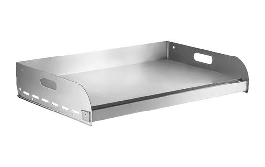 Omcan 47844 griddle plate top for outdoor BBQ grill, alternate view
