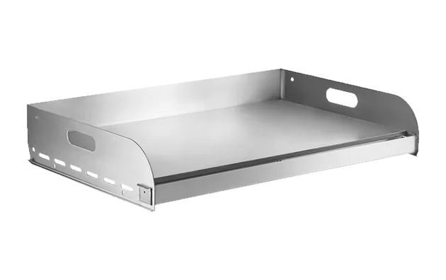 Omcan 47844 griddle plate top for outdoor BBQ grill, alternate view