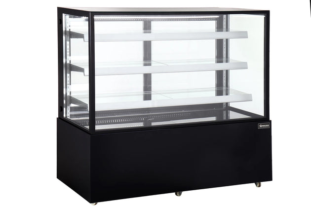 Omcan RS-CN-0471-BL 60 inch black square glass refrigerated floor display case