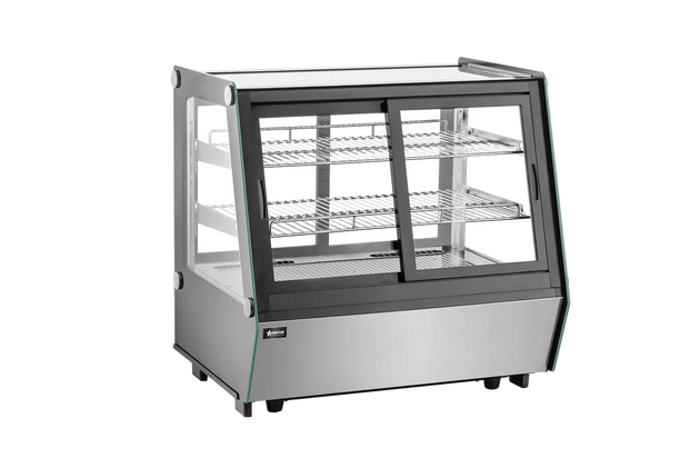 Omcan RE-CN-200-1 48 inch self service slant glass refrigerated display case black
