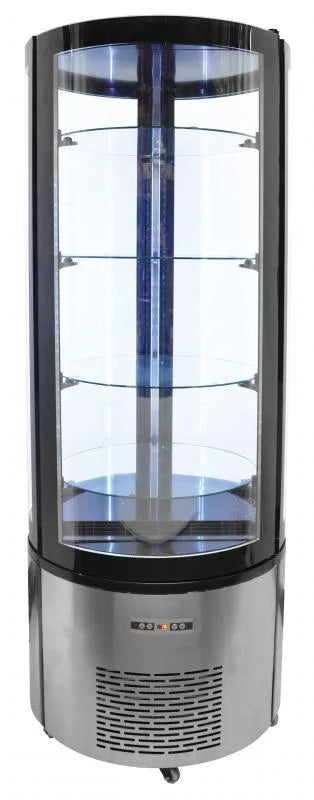 Omcan RS-CN-0400-R circular refrigerated showcase angle view