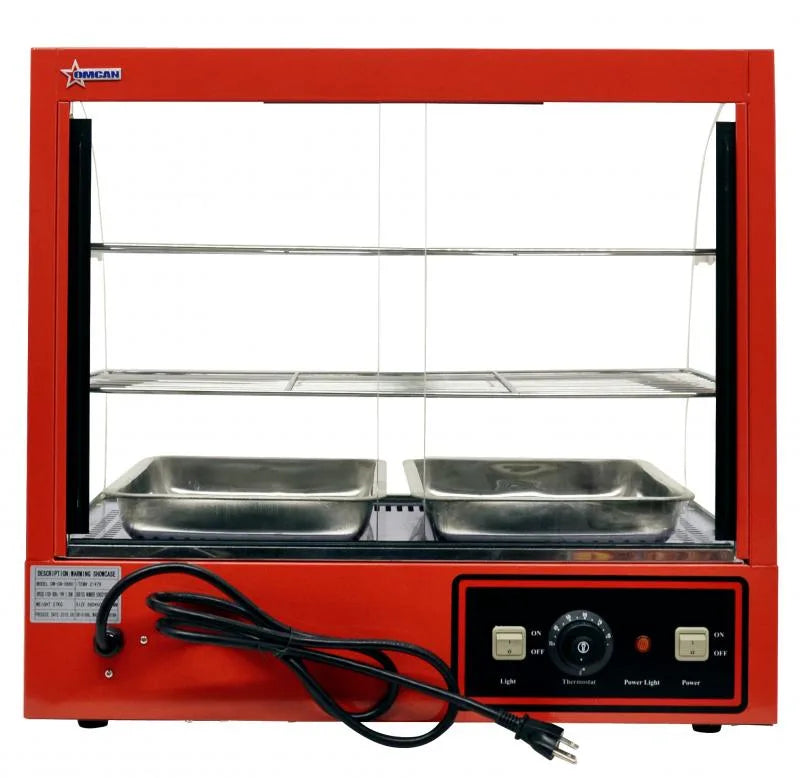 Omcan DW-CN-0660 26 inch curved glass countertop display warmer