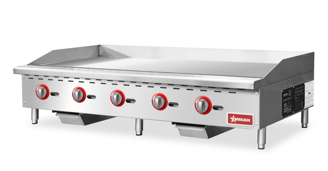Omcan CE-CN-G60-M 60 inch countertop gas griddle with manual control