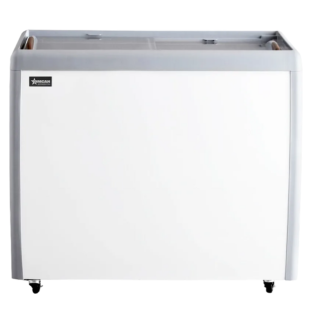Omcan FR-CN-0260-R 39 inch two door ice cream display chest freezer with flat glass top