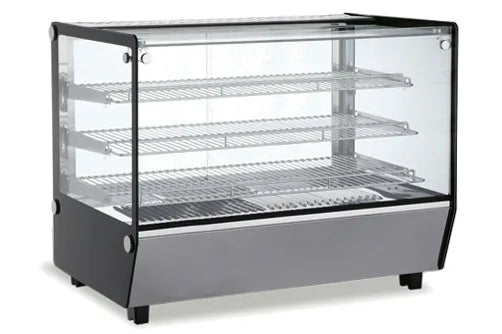 Omcan DW-CN-0160-5 34 inch square glass countertop display warmer with three shelves