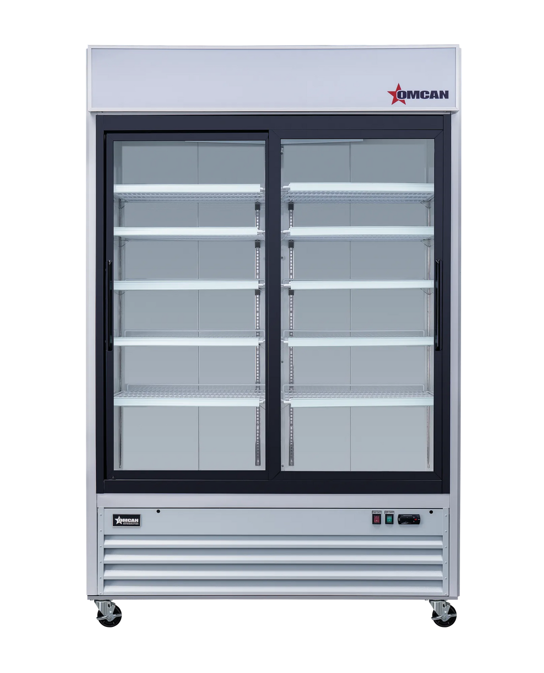 Omcan RE-CN-0045-HC display refrigerator angled view