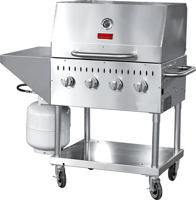 Omcan CE-CN-0030-S LP outdoor BBQ grill alternate view