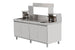 Omcan 48405 72 x 30 inch stainless steel bubble tea station with sinks and overshelves