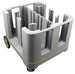 Omcan 80922 gray dish caddy with six adjustable dividers and vinyl cover