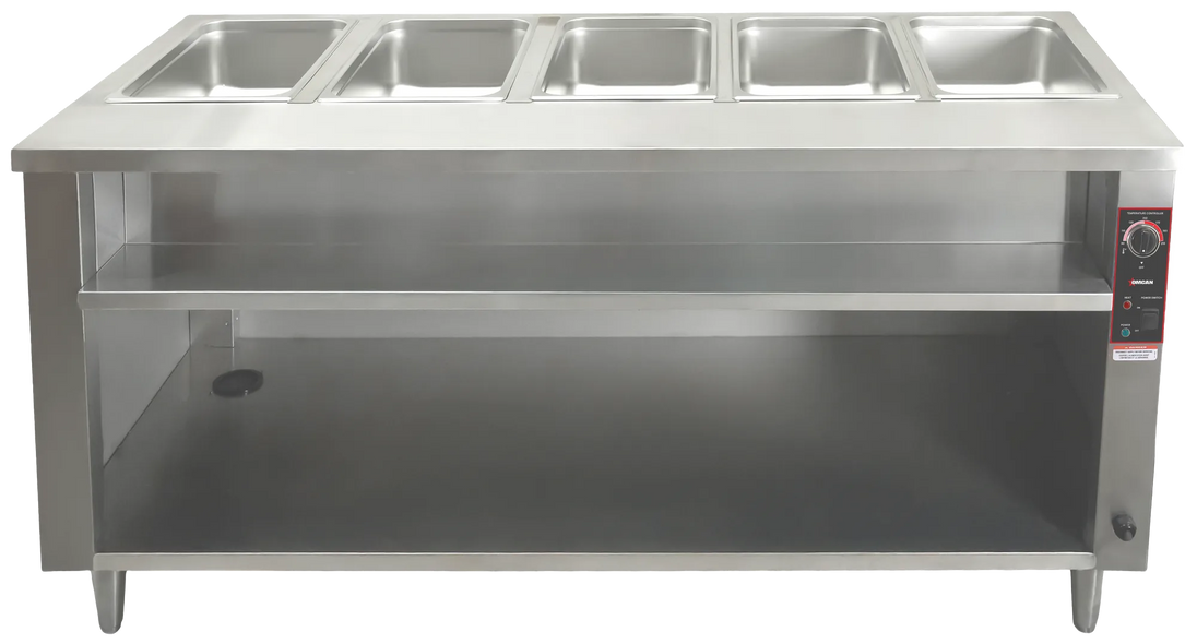 Omcan FW-CN-0005-C 72 Inch 5 pan open well electric steam table