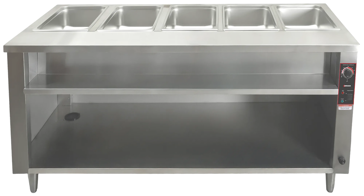 Omcan FW-CN-0005-C 72 Inch 5 pan open well electric steam table