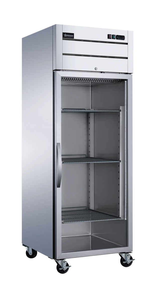 Omcan RE-CN-0029G-TM 29 inch top mounted one glass door reach-in refrigerator