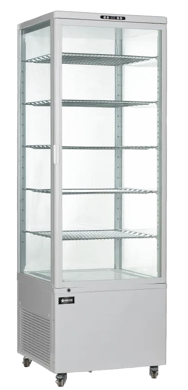 Omcan RS-CN-0500 26 inch five shelf white refrigerated floor display showcase