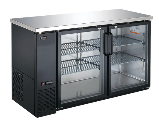 Omcan BB-CN-0016-GH 60 inch two glass door back bar cooler with lock