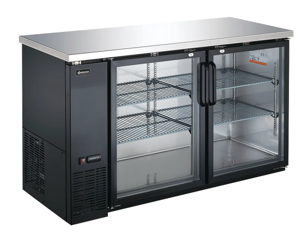 Omcan BB-CN-0016-GH 60 inch two glass door back bar cooler with lock