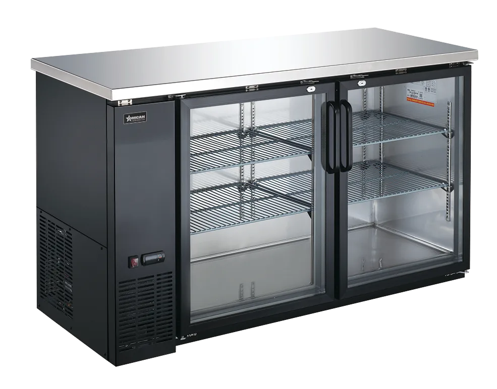 Omcan BB-CN-0016-GH 60 inch two glass door back bar cooler with lock