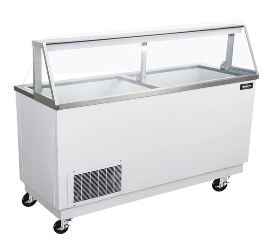 Omcan FR-CN-0089 89 inch ice cream dipping display freezer with sneeze guard